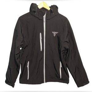 Men’s Robert Trent Jones Golf  Trail Black Zip Up Performance Jacket Size L